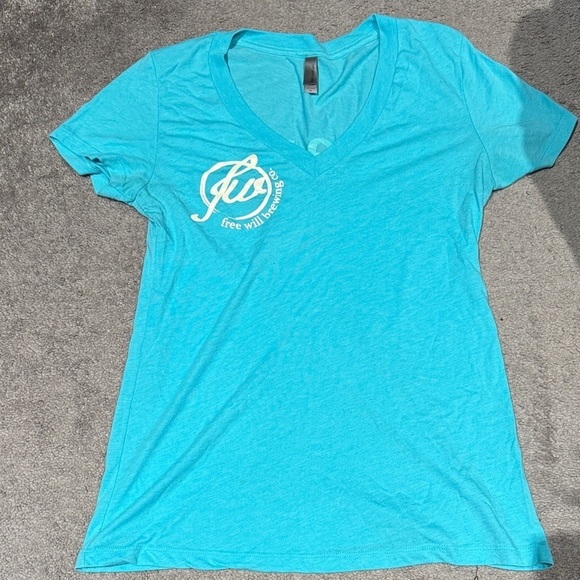 Next Level Apparel Tops - Next Level Apparel Turquoise V-Neck Tee